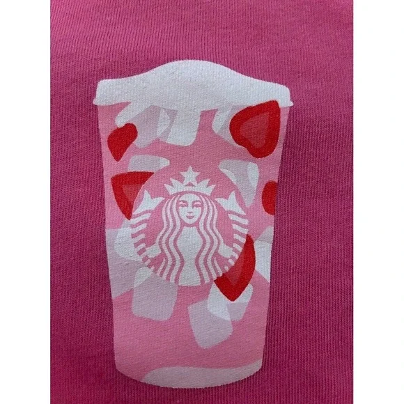 Rare Starbucks Pink Drink XS Tee Shirt On Wednesdays We Get Pink Drinks - Picture 3 of 6